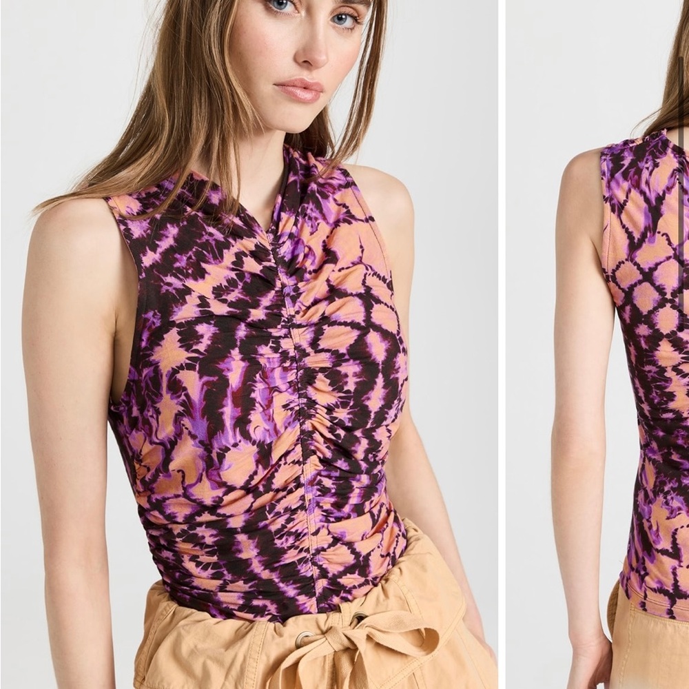 Ulla Johnson Allie Ruched Tank Wisteria Sz Small